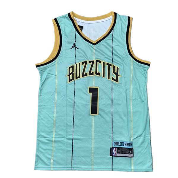 Camiseta Charlotte Hornets (BALL #1) 2024/2025 Verde/Negro/Amarillo
