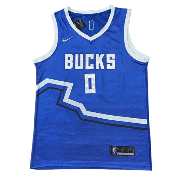 Camiseta Milwaukee Bucks (LILLARD #0) 2024/2025 Azul/Blanco