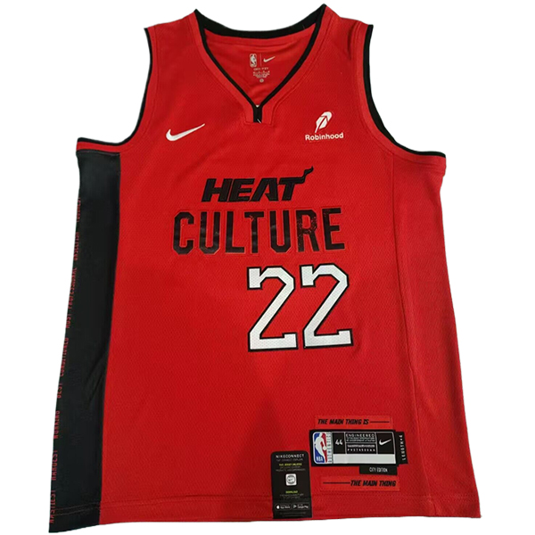 Camiseta Miami Heat (BUTLER #22) 2024/2025 Rojo/Negro