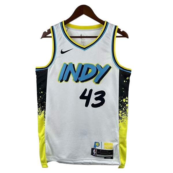 Camiseta Indiana Pacers (SIAKAM #43) 2024/2025 Blanco/Amarillo/Negro/Azul
