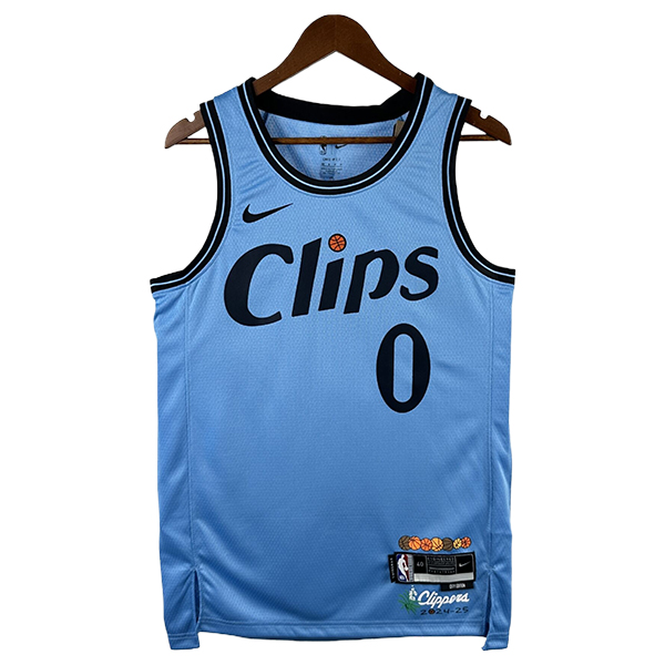 Camiseta Los Angeles Clippers (WESTBROOK #0) 2024/2025 Azul/Negro