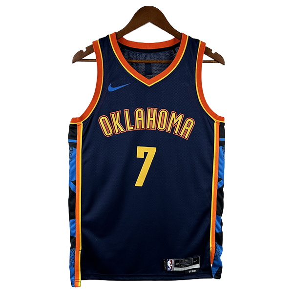 Camiseta Oklahoma City Thunder (NHOLMGREN #7) 2024/2025 Azul/Naranja