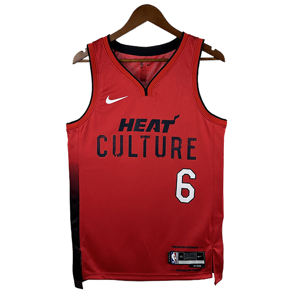 Camiseta Miami Heat (JAMES #6) 2024/2025 Rojo/Negro