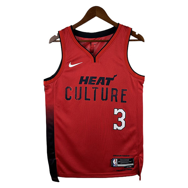 Camiseta Miami Heat (WADE #3) 2024/2025 Rojo/Negro