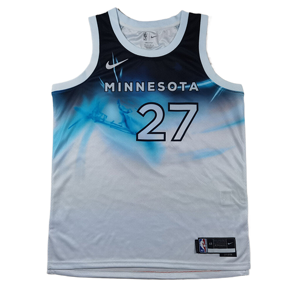 Camiseta Minnesota Timberwolves (GOBERT #27) 2024/2025 Blanco/Azul - MD.4