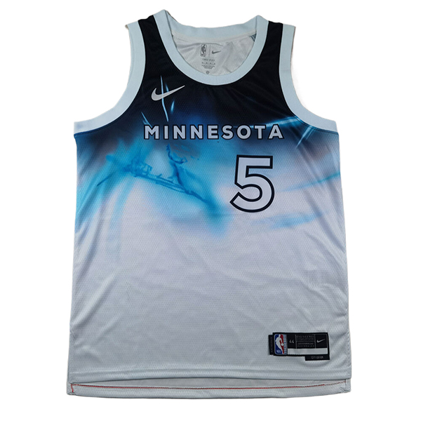 Camiseta Minnesota Timberwolves (EDWARDS #5) 2024/2025 Blanco/Azul - MD.4