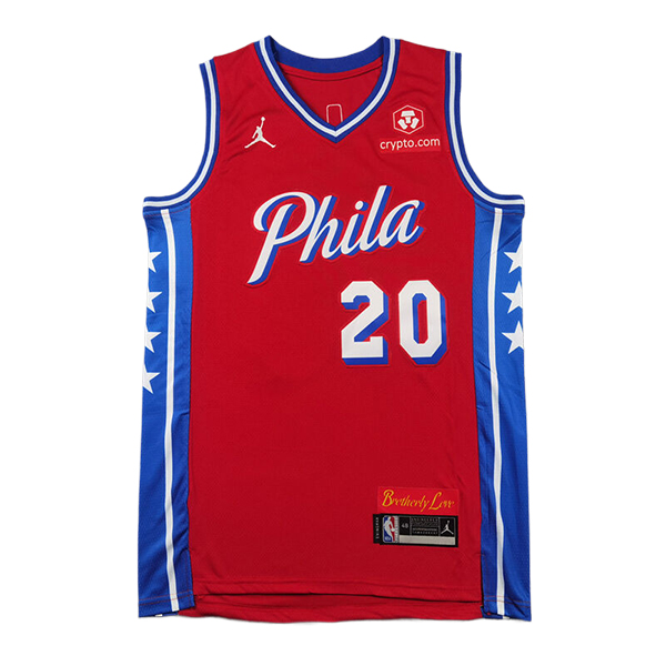 Camiseta Philadelphia 76ers (McCAIN #20) 2024/2025 Rojo/Azul