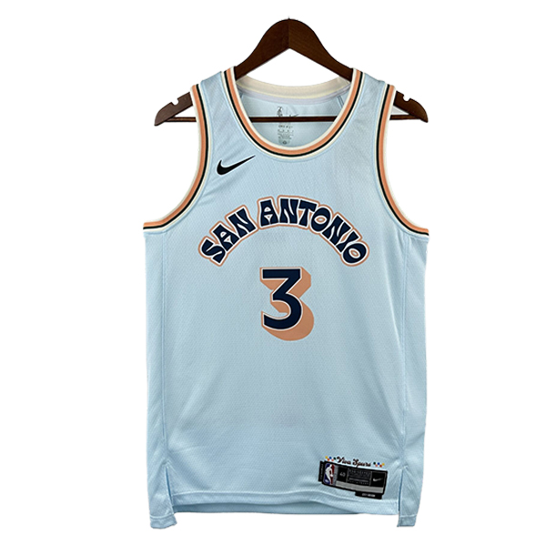Camiseta San Antonio Spurs (PAUL #3) 2024/2025 Blanco/Naranja/Negro