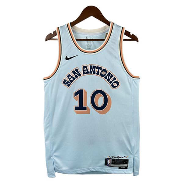 Camiseta San Antonio Spurs (SOCHAN #10) 2024/2025 Blanco/Naranja/Negro