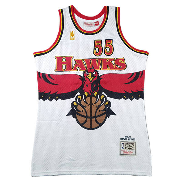 Camiseta Atlanta Hawks (MUTOMBO #55) 2025/2026 Blanco/Rojo