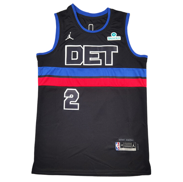 Camiseta Detroit Pistons (CUNNINGHAM #2) 2025/2026 Negro