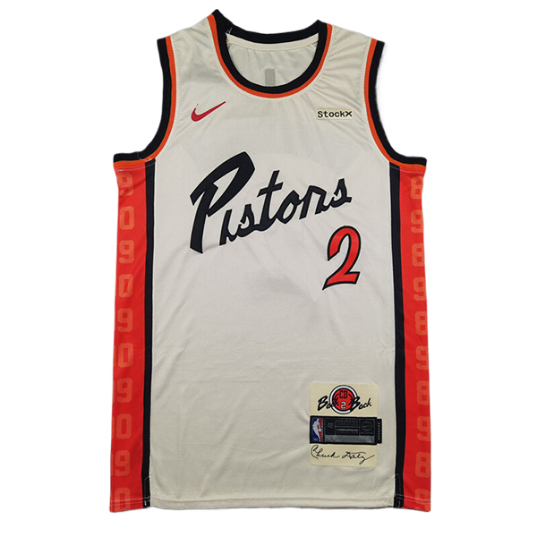 Camiseta Detroit Pistons (CUNNINGHAM #2) 2025/2026 Beige/Naranja/Negro