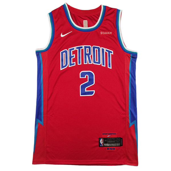 Camiseta Detroit Pistons (CUNNINGHAM #2) 2025/2026 Rojo/Azul