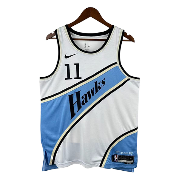 Camiseta Atlanta Hawks (YOUNG #11) 2025/2026 Blanco/Azul