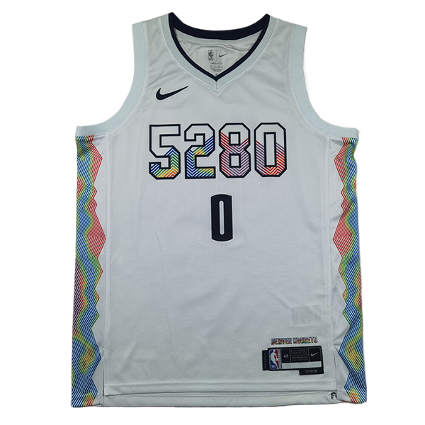 Camiseta Denver Nuggets (BRAUN #0) 2025/2026 Blanco/Negro