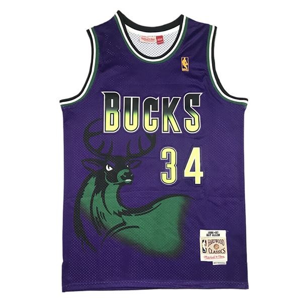 Camiseta Milwaukee Bucks (ALLEN #34) 2025/2026 Púrpura/Verde