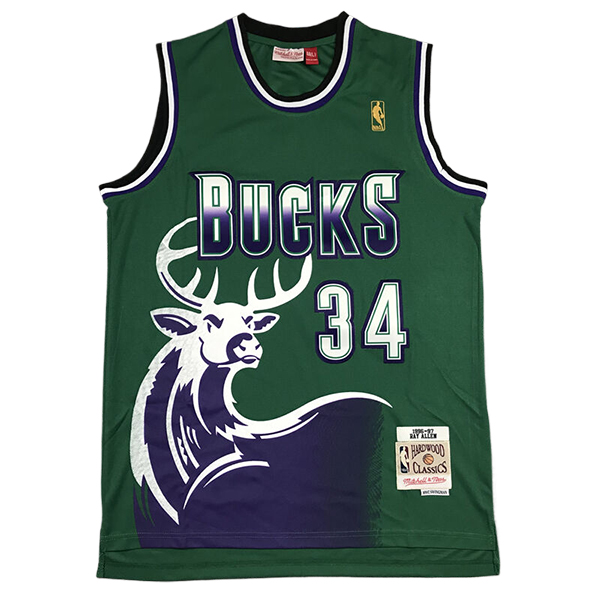 Camiseta Milwaukee Bucks (ALLEN #34) 2025/2026 Verde/Púrpura