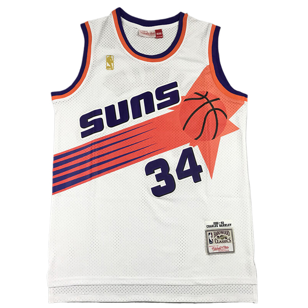 Camiseta Phoenix Suns (BARKLEY #34) 2025/2026 Blanco/Naranja