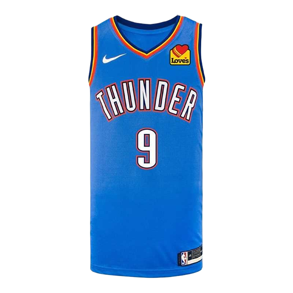 Camiseta Oklahoma City Thunder (CARUSO #9) 2025/2026 Blanco/Gris