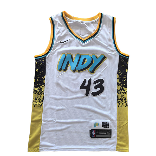 Camiseta Indiana Pacers (SIAKAM #32) 2025/2026 Blanco/Amarillo/Negro/Azul