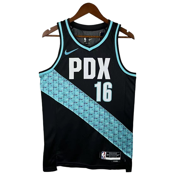 Camiseta Portland Trail Blazers (YANG #16) 2025/2026 Negro/Azul
