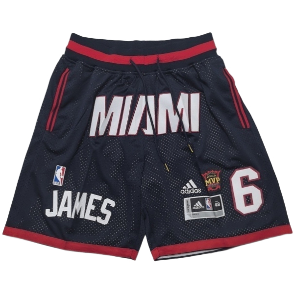 Cortos NBA Miami Heat 2025/2026 Negro/Rojo/Blanco