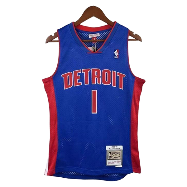 Camiseta Detroit Pistons (IVERSON #1) 2025/2026 Azul/Rojo