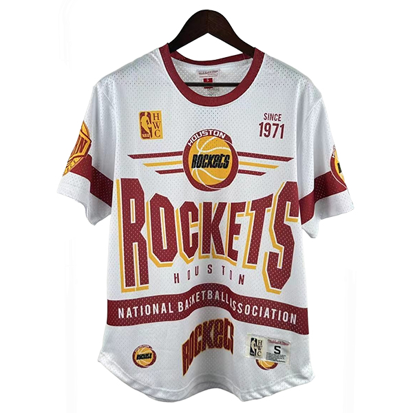 Camiseta Houston Rockets Retro 2025/2026 Blanco/Rojo/Amarillo