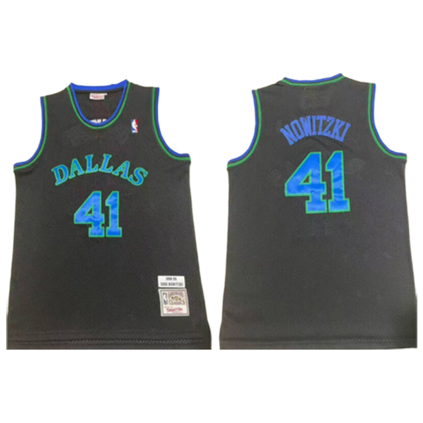 Camiseta Dallas Mavericks (NOWITZKI #41) 2025/2026 Negro/Azul