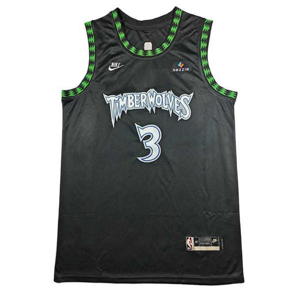 Camiseta Minnesota Timberwolves (McDANIELS #3) 2025/2026 Negro/Verde