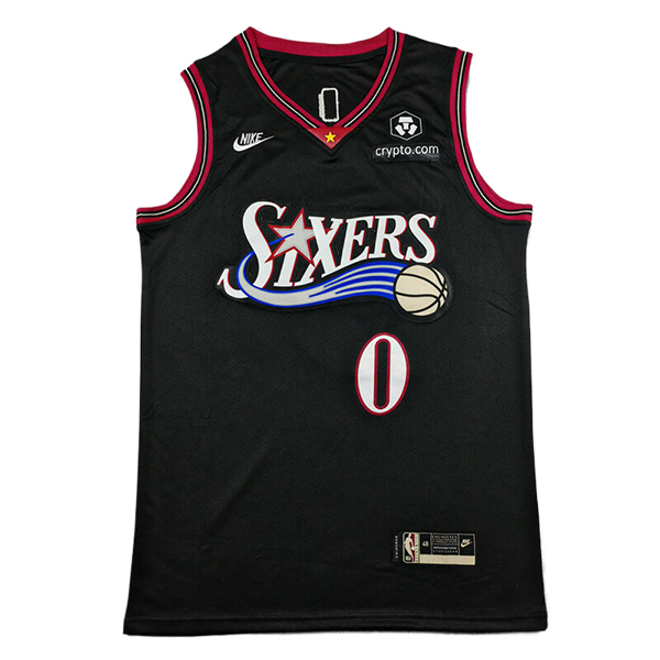 Camiseta Philadelphia 76ers (MAXEY #0) 2025/2026 Negro/Rojo