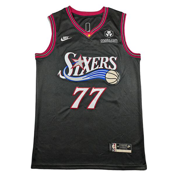 Camiseta Philadelphia 76ers (EDGECOMBE #77) 2025/2026 Negro/Rojo