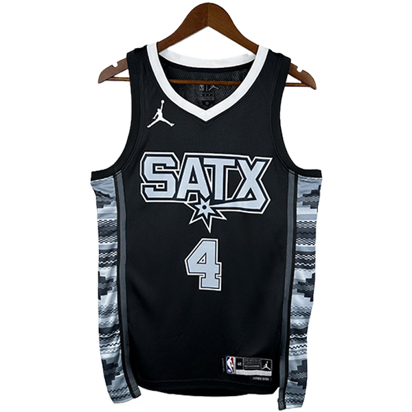 Camiseta San Antonio Spurs (FOX #4) 2025/2026 Negro/Gris