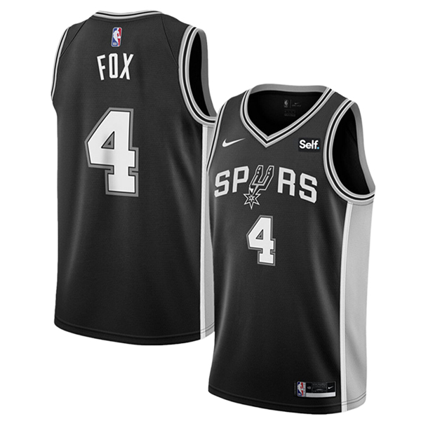 Camiseta San Antonio Spurs (FOX #4) 2025/2026 Negro/Gris/Blanco