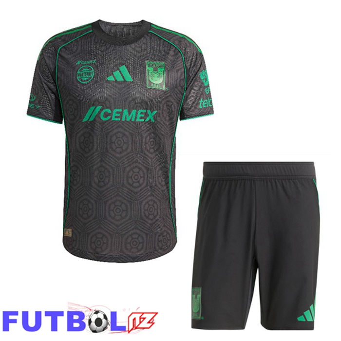 Camisetas De Futbol Tigres UANL Ninos Tercera Negro 2025/2026