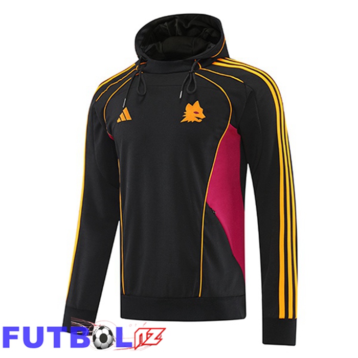 Sudadera Con Capucha AS Roma Negro 2025/2026 Sudadera Con Capucha AS Roma Negro 2025/2026