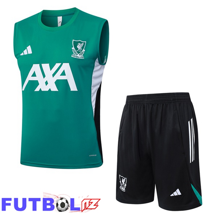 Chalecos De Futbol FC Liverpool + Cortos Verde 2025/2026