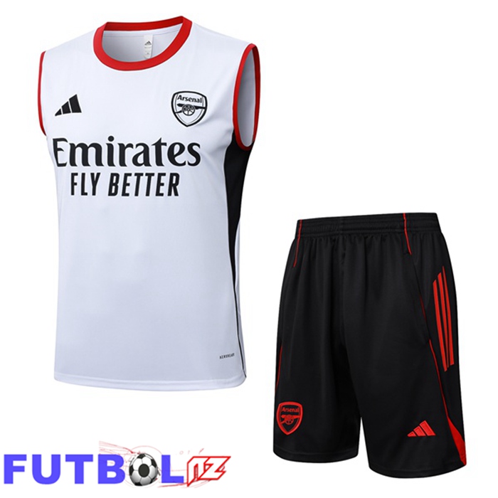 Chalecos De Futbol Arsenal + Cortos Blanco 2025/2026