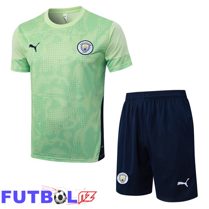 Camiseta Entrenamiento Manchester City + Cortos Verde 2025/2026