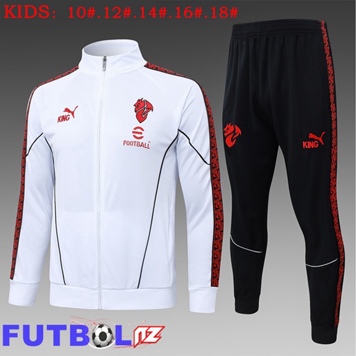 Chandal Equipos De Futbol - Chaqueta AC Milan Ninos Blanco 2025/2026