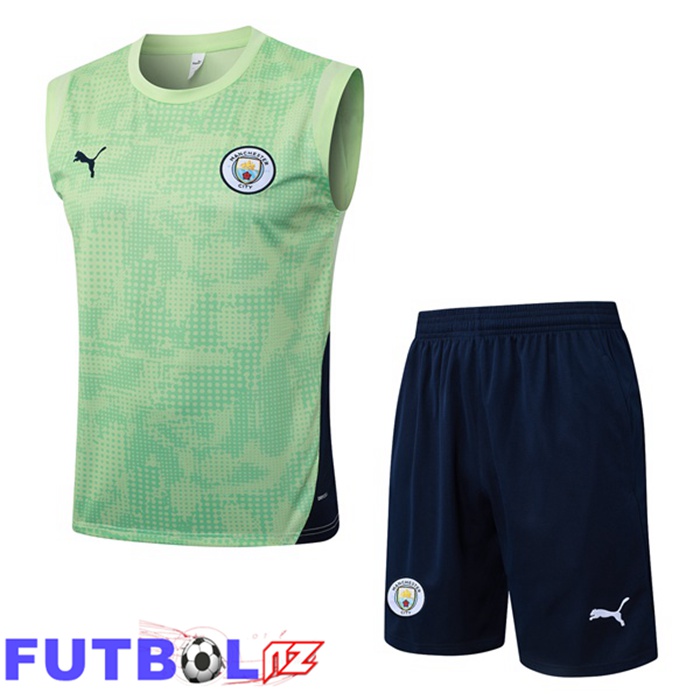 Chalecos De Futbol Manchester City + Cortos Verde 2025/2026