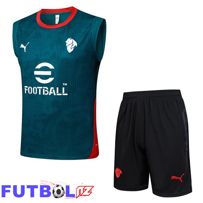 Chalecos De Futbol AC Milan + Cortos Verde 2025/2026
