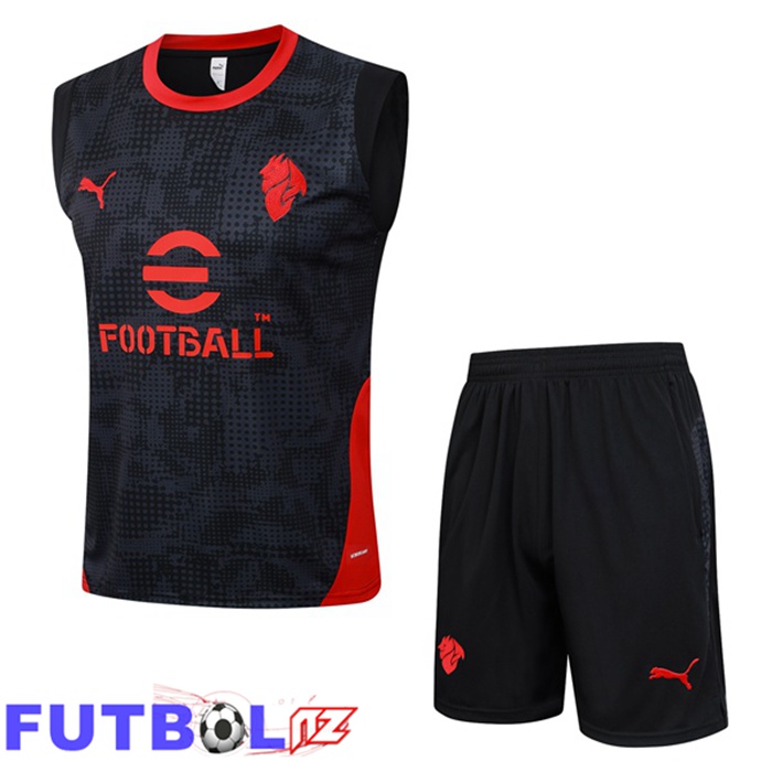 Chalecos De Futbol AC Milan + Cortos Negro 2025/2026