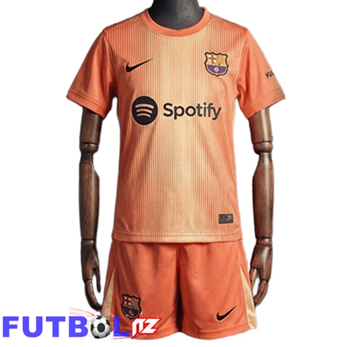 Camisetas De Futbol Barcelona Ninos Portero Naranja 2025/2026