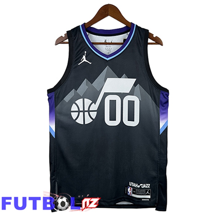 Camiseta Utah Jazz (MARKKANEN #00) 2025/26 Negro/Gris/Púrpura