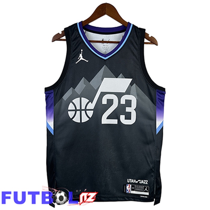 Camiseta Utah Jazz (MARKKANEN #23) 2025/26 Negro/Gris/Púrpura