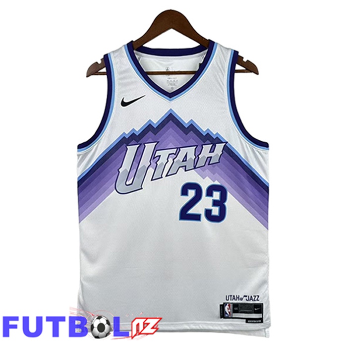 Camiseta Utah Jazz (MARKKANEN #23) 2025/26 Blanco/Púrpura