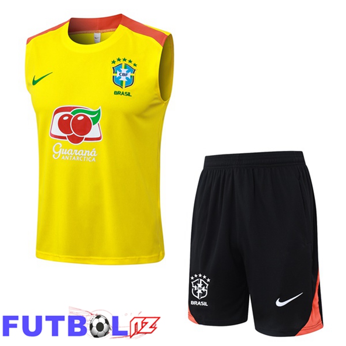 Chalecos De Futbol Brasil + Cortos Amarillo 2025/2026