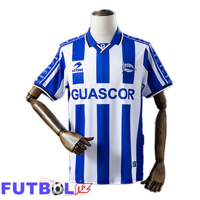 Camisetas De Futbol Deportivo Alaves Retro Primera Blanco Azul 1998-1999