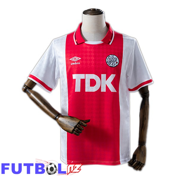 Camisetas De Futbol AFC Ajax Retro Primera Blanco Rojo 1989-1990